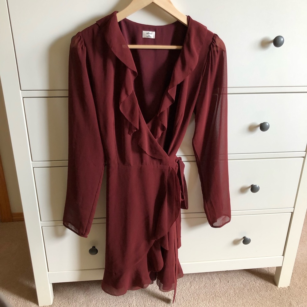 Wilfred Burgundy Wrap Dress